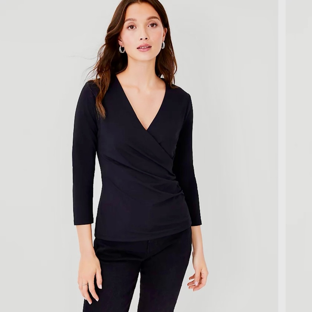 Ann Taylor Refined Stretch Wrap Top